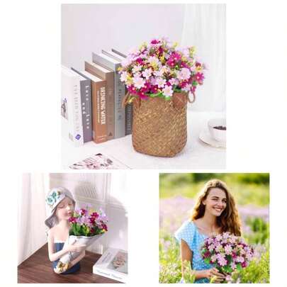 Artificial Silk Daisy Flowers, 6 Bundles Of 6 Colors Flowers Outdoor And Indoor, Decorative Artificial Flowers In Vase, Faux Plastic Resistant Flowers