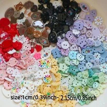 20/50/100pcs Colorful Plastic Cute Buttons, DIY Craft Decorative Buttons, Creative Scrapbooking Stickers, Assorted For Sweater, Cardigan, Shirt Sewing