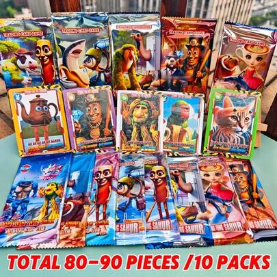 10 Bags /80-90 TungTungTung Sahur/Tarala Ro Fun Cartoon Strategy Game Collection Battle Cards Alian Brainrot Battle Cards, 8-9 Cards Per Bag, A Meaningful Gift For Anime Lovers, Party Cards, Interesting Interactive Gifts, Collection And Exchange Trading Cards