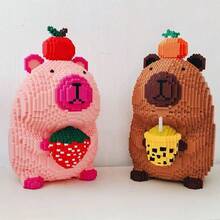 3000 块水豚河豚积木玩具 - 具有挑战性的拼图组装与互锁夹 - 创意手工 DIY 积木 - 3D 模型 - 圣诞礼物 - 万圣节礼物 - 彩色 - 查看 5