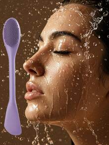 OEIEZ Perie de curățare facială, perie de mască facială din silicon 2 în 1 și scrubber pentru față, pentru exfoliere, masaj, îndepărtarea punctelor negre, îndepărtarea machiajului pentru îngrijirea pielii, aplicator pentru nămol, argilă, loțiune de corp, mască DIY