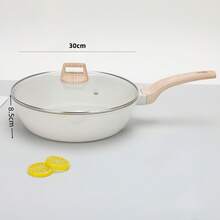 不粘锅具套装 - 白色花岗岩表面，适用于电磁炉，包括煎锅和炖锅、带盖汤锅，适合家庭厨房使用 - 鋁製花崗岩塗層不沾鍋 - 查看 18