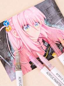 Juego de 9 colores de rotuladores acrílicos Languo, punta suave de gran capacidad, tonos de piel minimalistas tipo macarrón, gris, marrón, coloridos, bolígrafos de color negro, lápices de colores para dibujar personajes de dibujos animados para estudiantes, pinceles de arte DIY para grafiti y pintura, aptos para piedra, vidrio, cerámica, metal y otros materiales, disponibles en 45/126/171 colores