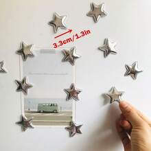 5pcs/8pcs/10pcs/15pcs Cute Cartoon Star Fridge Magnets - Vibrant Floral And Nature Designs, Plastic Round Stickers For Kitchen, Office And Home Decor, Ideal Holiday Gifts, Office Decoration | Playful Star Designs | Colorful Magnets, Magnetic Decorations - Multicolor - View 6