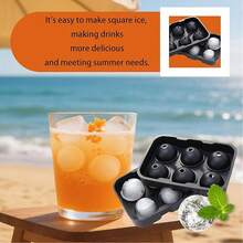 1pc Silicone Ice Cube Trays With Lids - Black - View 5