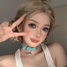 Single-Piece Sweet And Cool Cute Bone Necklace Women, Stylish Choker Collar Clavicle Chain, Couple Neck Chain Accessory Suitable Parties And Gatherings - Kiểu a - Xem 6