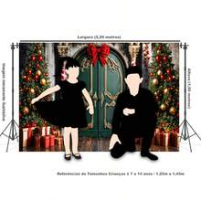 Horizontal Photographic Background For Photo Shoots Sublimated Fabric 3D Fireplace Garland Realistic Christmas Scene 2.20x1.50cm - FF-3257 - 查看 4
