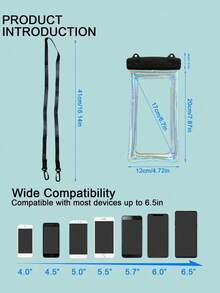 1 túi đựng điện thoại chống nước, chống rơi, thích hợp sử dụng ngoài trời, phụ kiện đi biển, phao bơi, tương thích với Android và hầu hết các điện thoại thông minh, quà tặng cho mẹ, gia đình, bạn bè, trẻ em, sinh nhật, ngày lễ, túi đựng điện thoại dưới nước. - màu đen - Xem 6