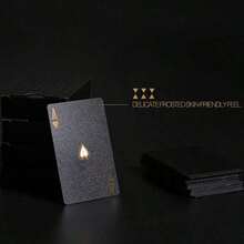 Black Gold Foil Poker Playing Cards, 54 Sheet Waterproof Deck, For Party And Game - 1件 - 查看 4
