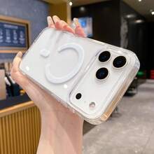 防震磁吸充电手机壳，带摄像头保护，兼容 17/17 Air/17 Pro/17 Pro Max，透明亚克力超薄保护壳，也适用于 13/11/16 Pro Max/15/14 Plus/12 Mini/XS Max/7/8 Plus/16e，春季礼物，生日派对，复活节，妈妈的理想之选 - 無色 - 查看 26