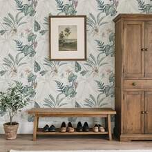 1 Roll Self-Adhesive Wallpaper,Tropical Palm Banana Leaf Pattern,Bohemian Style Plant Wallpaper, Waterproof, Removable, Peel And Paste Vinyl Contact Paper, Suitable For Home Decoration Renovation, Living Room, Dining Room, Bedroom, Wall Decoration, Tabletop, Cabinet, Niche Decoration Transformation, Can Be Cut, Easy To Install Sizes: 44cm/3/5/10m