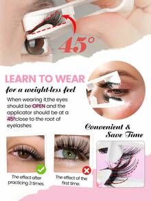 MAGEFY 3 Pairs Magnetic False Eyelashes, Natural Look, Reusable, Comes With Eyelash Curler And 5 Eyelash Brushes, No Glue Needed, Assorted Styles, Easy To Apply And Remove, Suitable For Daily, Party, Stage, Gala Makeup, Also Ideal As Gifts For Women's Day, Valentine's Day, Music Festival, Christmas, Christmas Eve, Thanksgiving - Black - View 12