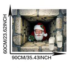 1 pièce Tapis décoratif de Noël en velours 3D Père Noël, tapis de Noël, tapis du Nouvel An, convient pour le salon, la salle à manger, le bureau, la chambre à coucher et autres décorations d'entrée, tapis de chambre à coucher, tapis de salon, tapis de bureau, tapis de salle de jeux, décoration personnalisée pour la maison, maison , nouvelle arrivée cette année, produit phare, toutes saisons, tissu amélioré, doux pour la peau, lavable en machine, facile à nettoyer