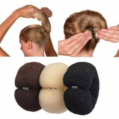 1PC/2PCS Women Hair Maker Donut Magic Foam Sponge Big Ring Hair Styling Tools Headdress Hairstyle Hair Accessories,Elastic Hair Roller DIY Snap Ring Shaper Doughnut Hair Bun Maker Foam Hair Hair Tie,Ponytail Holders Hair Bun Accessories Hair Styling Tools For Women Girls ,Hair Elastics ,Hair Rubber Bands ,Scrunchies ,Hair Rope