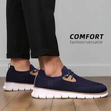Mens Casual Loafers Shoes Slip On Fashion Walking Dress Sneakers Business Oxfords Work Lightweight Soft Sole Zapatos-20256688 - 深藍色 - 查看 6