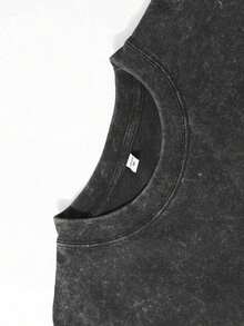 2026Men'S Summer T-Shirt -Treaty Oak Revival No Vacancy, Reversible Print Design, Retro Street Style, Round Neck, Short Sleeve, 230g Washed Cotton, Suitable For Everyday Casual, Door Wear,White Tops,Valentines Day Outfit,Mardi Gras,Summer Tops,  For Women,Valentine Outfits For Women,Women Tops,Fairycore,Superbowl,Trajes Elegantes De Mujer - 黑色 - 查看 3