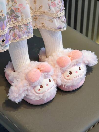 1 Paio di Pantofole da Ragazza a Cartoni Animati, Pantofole Calde da Interno per Bambini Piccoli, Autunno/Inverno