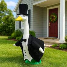 Wedding Goose Outfits Lawn Goose Couple Costume With Headwear For Garden Goose Outdoor Decoration - 黑色 - 查看 1
