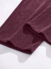 Retro American Corduroy Straight Leg Pants, Casual Khaki Trousers For Men, Fashionable & Versatile - 深紅色 - 查看 3