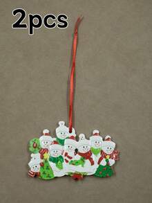 Custom Christmas Decorations, Personalized Christmas Tree Decorations, Customized 2-9 Names Ornaments, Customizable Text Christmas Decorations, Diy Ornaments, Christmas, Living Room Decor, Outdoor, Garden, Snowman Family Pendant, Kids Souvenir, Room Decor, Mom, Dad, Family