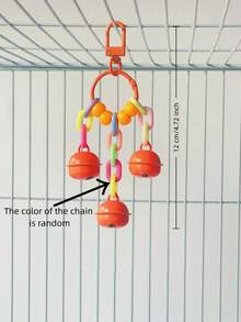 1 szt. akrylowa zabawka dzwonek dla papugi, zawieszka do klatki dla ptaków, zabawka dzwonek do gryzienia ptaków, uspokajająca zabawka dzwonek, dekoracyjna zawieszka do klatki dla ptaków, artykuły dla ptaków