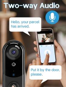 WiFi Doorbell Camera Wireless, Wireless Indoor Chime, 1080P Live Video, 1080P Night Vision, Free Cloud Storage, 32GB Micro SD Card, Motion Detection And Ai Human Detection, 2.4Ghz WiFi Only, Weather Resistance, Easy To Installation - màu đen - Xem 5
