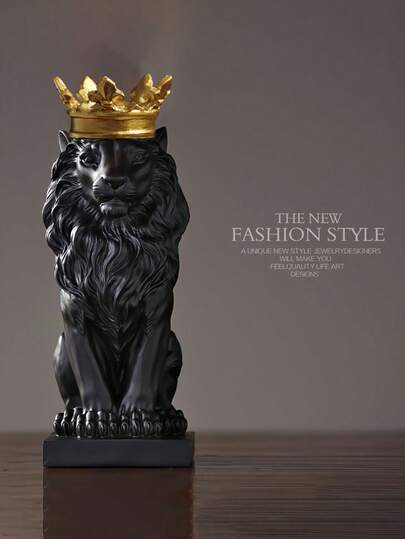 1 buc statuie Coroana Regelui Leu, decor pentru casă și studiu în stil nordic, figurine de colecție, potrivite pentru decorul casei, decorul dormitorului, biroul și studenții, cele mai bune cadouri de ziua de naștere pentru absolvire