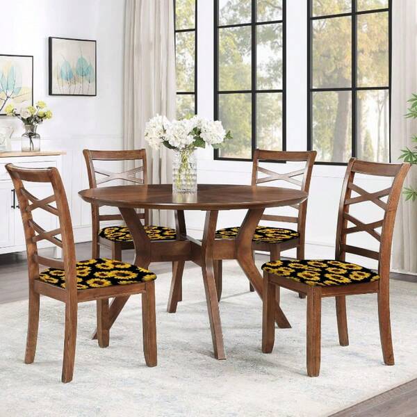1/4/6/30 Stücke Sonnenblumen Design Premium Kissenbezug, abnehmbar & waschbar, dekorativer Stuhlsitzschutz, geeignet für Esszimmerstühle, Tische, moderne Küche, Esszimmer und Wohnzimmer