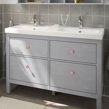 IDOLPACK Holiday Christmas Knob Cover Set - Red Mint & Snowflake Design, Durable Plastic, Easy To Clean, Great For Kitchen, Bathroom And Home Decor, Christmas Decoration