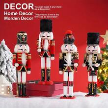 1 件 30 厘米黑白格子胡桃夹子国王雕像，胡桃夹子圣诞装饰，木制工艺胡桃夹子国王，适合冬季家居装饰和节日庆祝活动，节日派对，圣诞派对，节日装饰，节日装饰，派对礼物，有趣的圣诞派对装饰，圣诞快乐，新年快乐，圣诞装饰，送给朋友的完美圣诞礼物