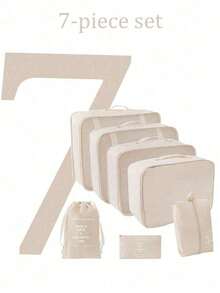 6/7/8/9pcs Travel Packing Cubes, Luggage Organizer Bags, Laundry Bag, Shoe Bag, Multi-Function Compression Packing Cubes, Lightweight Travel Luggage Organizer, Washable Nylon Material, Suitable For Students, Teachers, Travelers