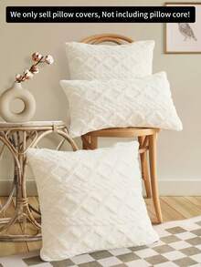 1pc Modern Simple Living Room & Bedroom Jacquard Twill Cushion Cover With Braided Edge (pillow Core Not Included)
