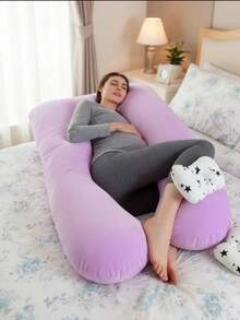 Cojin para embarazada,Maximo confort,Suave y Fresca,Comoda,Versatil,Cojin de Lactancia,Cojin de Colecho,Almohada para niños,Body Pillow,Pregnancy Pillow - Lila Púrpura - Ver 5