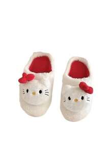 New Cute Bowknot KT Cat Plush House Slippers, Thick Non-Slip Cartoon Slippers For Students Dormitory, Autumn/Winter Insulation,Galentines,Puppy,Carnival,Party Decorations,Shoe,Spring Summer Picks,Brides Maid Gifts,Room,Bedroom Decor,Beach,Travel,For Men,For Women,Vacation,Cute Stuff - Multicolor - View 4