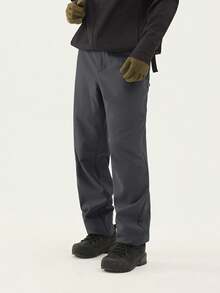 TECTOP 男士秋冬季徒步裤，抓绒内衬，弹力透气，松紧腰带，拉链口袋，户外滑雪徒步裤 - 深灰色 - 查看 6