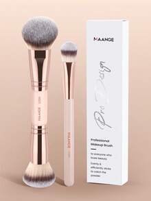 MAANGE 1pc/2pcs/3pcs Professional Dual-Head Facial Makeup Brush,Soft To Touch,Multifunctional Makeup Tool,With Paper Box,Contain Powder Brush,Blush Brush,Concealer Brush,Smudge Brush,Foundation Brush,Contour Brush,Blending Brush,Gentle On Skin,Suitable For All Skin Types,For Perfect For Daily Use And Travel,Gift For Women & Girl,Foundation Brush,Concealer Brush,Blush Brush,Contour Brush,Blush Brush,Bronzer Brush,Powder Brush,Foundation Brush,Blush Brush - Dusty Pink - View 3