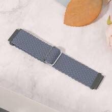 Stretchy Nylon Solo Loop Compatible With Samsung Galaxy Watch 7 6 5 4 3 2 1 40mm 44mm,Compatible With Huawei Watch Galaxy Watch 5 Pro Band 45mm/Watch 6 4 Classic Band 42mm 46mm 43mm 47mm/Active 2 Men Women,Soft Nylon Elastic Braided Strap For 20MM 22MM As A Gift For Students Returning To School - Blue Gray - View 2
