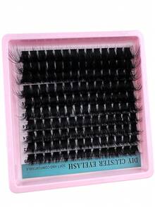 200pcs/180pcs/160pcs/140pcs/120pcs 8D Luxury Fluffy DIY Cluster Lashes - 14-20mm Mixed Length Eyelash Extension 0.07mm Russian D Curl Thick And Reusable Dramatic Lashes For Beginners Easy To Use - 10 Rows (60D/80D/100D/120D/160D/200D Variety Pack) - D - 查看 9
