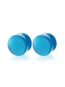 1 Coppia di Orecchini Plug di Moda Stile Rock con Pietra Occhio di Gatto in Vetro, Gioielli per il Corpo Unisex Adatti per Uso Quotidiano e Raduni