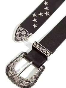 1pc Women's Star Studded Western Style Belt