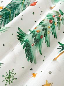 1PC Snowflake Christmas Tree Print Curtain - Holiday Party Window Decoration Panel For Bedroom . Cozy Must-Have