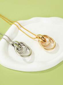 1 Piece Of Long Chain New Round Asymmetrical Silver Necklace With A Retro, Simple And High-End Feel Pendant Suitable For Women To Wear At Banquets And Events