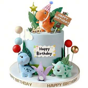 19pcs Dinosaur Egg Cake Topper Set | Includes Reusable Dinosaur Egg Decorations, Suitable For Dinosaur Themed Birthday/Party Dessert Table Decor, Dinosaur Themed Party; Birthday, Gathering, Can Be Used As Dessert Decor Or Interactive Dinosaur Egg Props To Enhance Party Fun; Great For Family Baking Time To Decorate Homemade Cakes And Increase Parent-Child Interaction