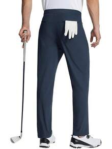 Men's Golf Pants Stretch Relaxed Fit 30" Sweatpants With Zipper Pockets Work Casual Athletic-2025 - B-xanh đậm - Xem 1