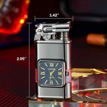 TODINIO Encendedores de antorcha Recargables repetidamenteMágicos de dragón de Doble Llama con Herramientas de Ajuste encendedores a Prueba de Viento con Ventanas de Combustible visibles - Nergo - Ver 6