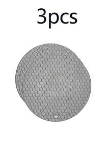 10/5/3/1件装蜂窝硅胶餐垫、杯垫、防滑垫、隔热垫，圆形耐热硅胶垫，PVC材质，可水洗，易清洁，防滑，耐热，适用于房间装饰、餐桌装饰、家居装饰、节日、派对、生日、婚礼和晚宴，防滑隔热垫，餐垫，餐厅配件，工具，野餐毯