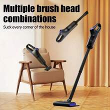 Ręczny odkurzacz pionowy o mocy 8000 PA i dużej mocy ssania, wyposażony w 3 baterie 2000 mAh zapewniające długi czas pracy, zestaw z wieloma akcesoriami, przenośny, samochodowy, wydajny odkurzacz do usuwania kurzu i sierści zwierząt, ładowany przez USB, 4 sezonowe opcje prezentowe, idealny pomysł na prezent – idealny na sofę, dywan i do kampera/prezent dla żony na Dzień Matki! Wielofunkcyjny zestaw ręcznych odkurzaczy o dużej mocy na rurze.