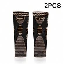 1 par de mangas de compresión para pierna completa, soporte de rodilla de cobre, protección de muslo y pantorrilla, adecuado para hombres y mujeres en baloncesto, ciclismo, fútbol - Multicolor - Ver 7