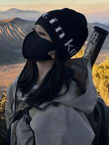 1 件女士秋冬新款字母男女通用无檐便帽，高品质经典设计适合户外散步、购物、日常穿着 - 彩色 - 查看 6