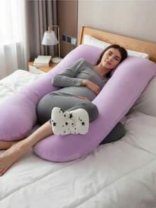 Cojin para embarazada,Maximo confort,Suave y Fresca,Comoda,Versatil,Cojin de Lactancia,Cojin de Colecho,Almohada para niños,Body Pillow,Pregnancy Pillow - Lila Púrpura - Ver 3